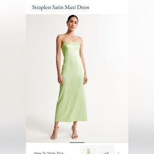 SATIN STRAPLESS MAXI DRESS